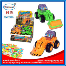 Plastic Lighting Construction Truck Toy with Candy